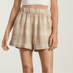 Everlane The Linen Boxer Short Gingham Cafe Grid